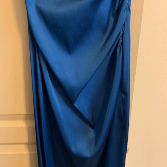 Maggy London Women's Size 4 Evening/Cocktail/Wedding Blue Side Zip Lined Dress - Picture 3 of 11